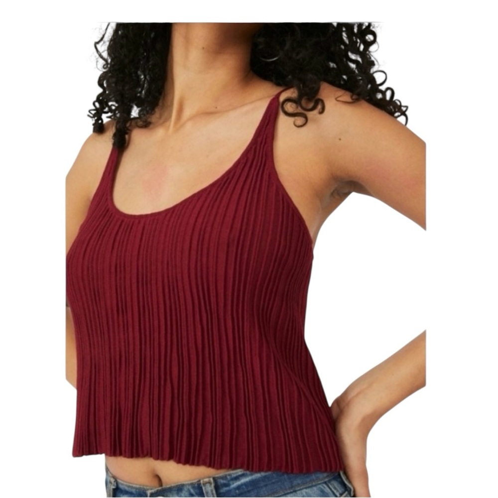 NWOT Free People Intimately Get to Know You Ribbed Halter Tank Top Size Large